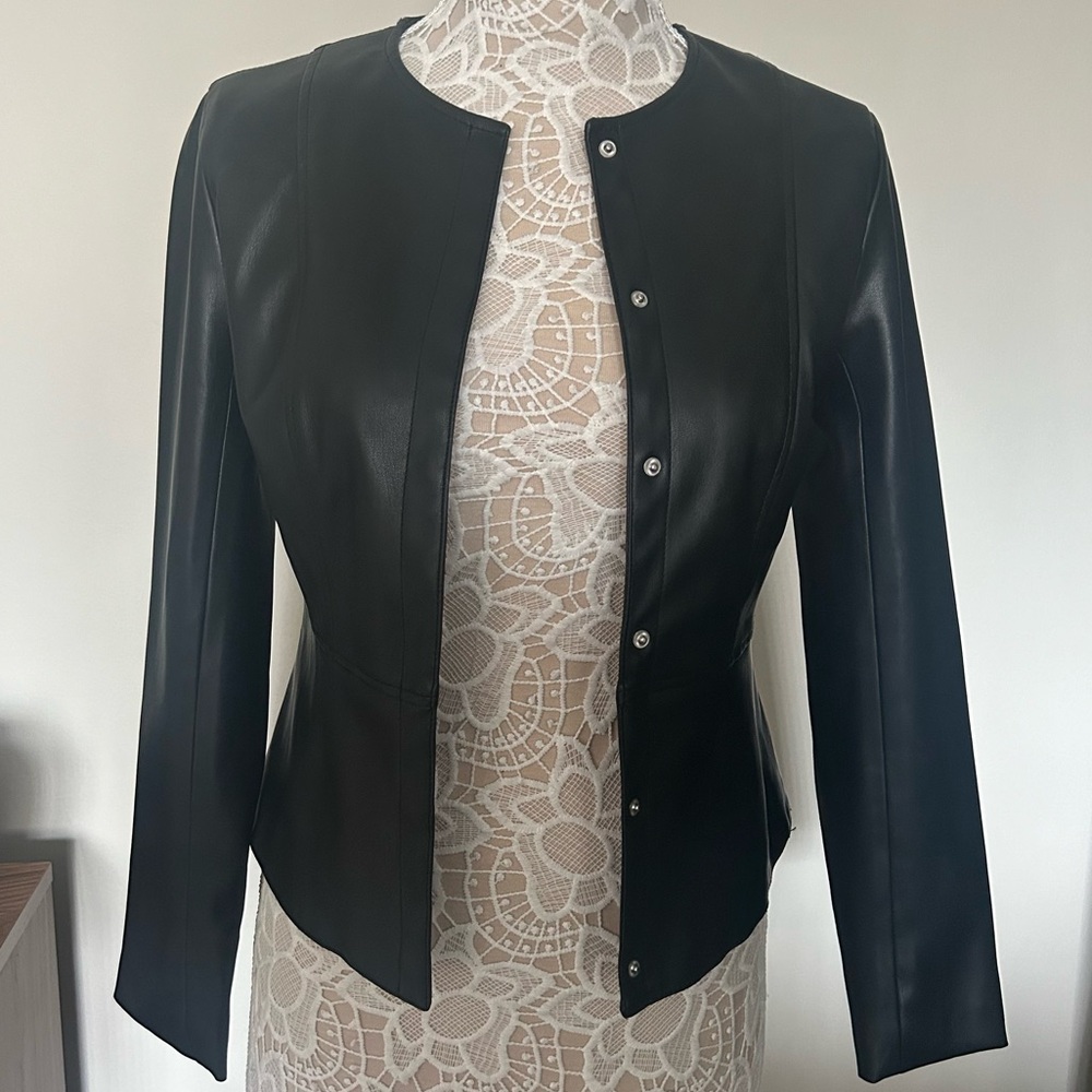 ZARA - Faux Leather Jacket in BLACK